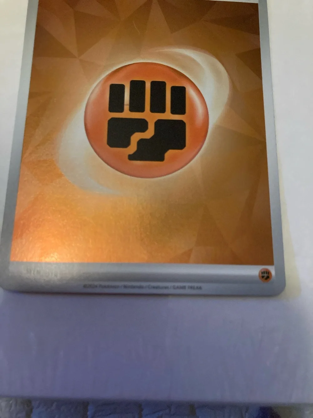 Pokemon Orange Basic Fighting Energy Card